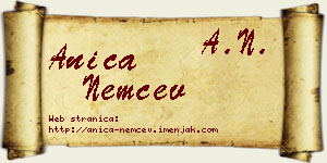 Anica Nemčev vizit kartica